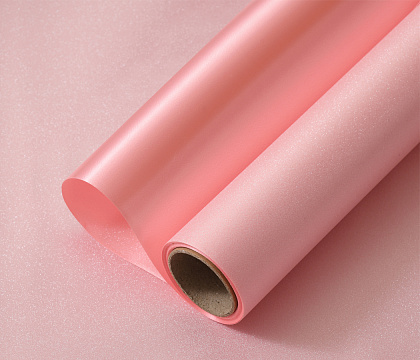 Упак. материал флористическая пленка "Мерцание", 150 мкр, 49 см х 5 ярдов , персиковый