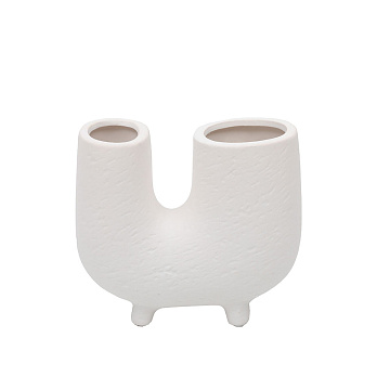 Ваза керамическая, цвет белый, 21*9,5*18 см