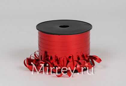 Лента полипропиленовая Металл 0,5 см х 250 ярд., красный (6 шт/упак)