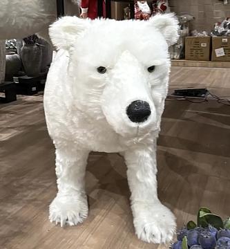 Декоративная новогодняя Фигурка Медведь, 100х36х60 см., белый