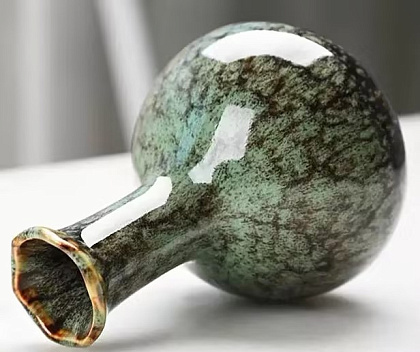 Ваза керамическая, цвет зеленый, 7,5*10,1 см