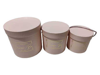 Набор коробок для цветов "Простые истины" 18,5*17, 15,3*14,5, 13,3*12 см, 3 шт., св.розовый