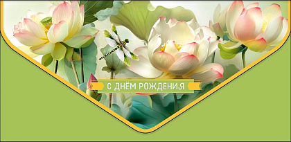 Открытка-конверт "С Днем Рождения", размер: 9,3х19 см, в упак. 1 шт.