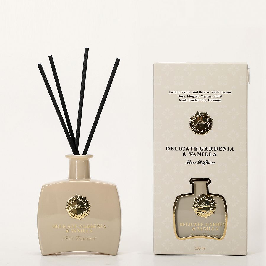 Ароматический диффузор с палочками 100 мл., Delicate Gardenia & Vanilla/Нежная гардения и ваниль