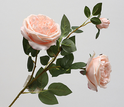 Цветок искусственный декоративный "Роза", 72 см., тканевый, розовый