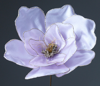 Декоративный новогодний цветок Магнолия D40 см, 1 шт., светло-сиреневый