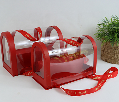 Набор коробок для цветов " 30*16,5*20,5H, 28*14*17,9H см, 2 шт., красный