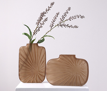 Ваза стеклянная D17,5 * H25,5,  1 шт., коричневый