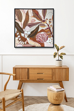 Картина "Бордо", 30% ручная работа, рама пластиковая, 60*60*3,5