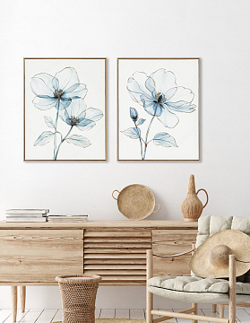 Картина "Нежность лепестков I" с тиснением, рама пластиковая, 50x40x2,3