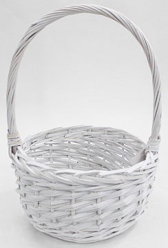 Корзина плетеная (ива), D25 H14 HH36 B20, 1 шт.. белый