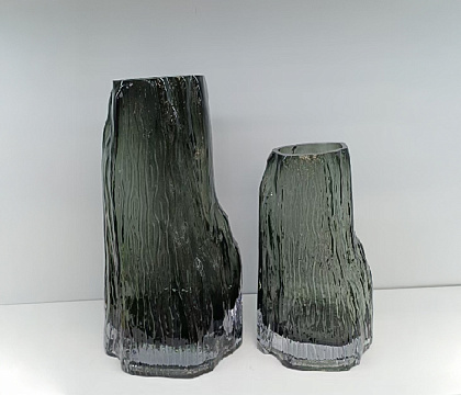 Ваза стеклянная D17 * H29, 1 шт.,  серый