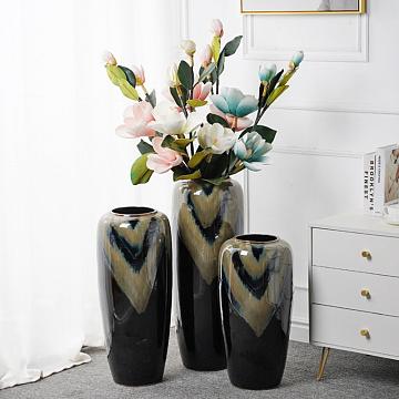 Ваза керамическая декоративная, цвет хаки, 70*30 см.