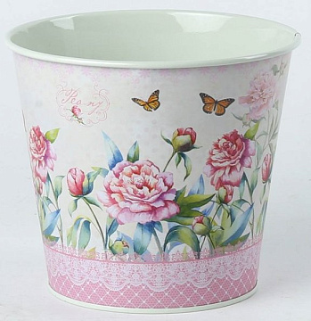 Декоративное кашпо  "Волшебство красок" D15X13.8см B11 см, металл