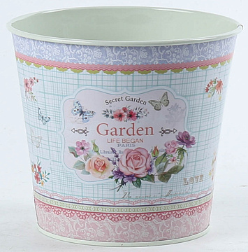 Декоративное кашпо "Секретный сад'' D13.5XH12.2CM/B10, металл