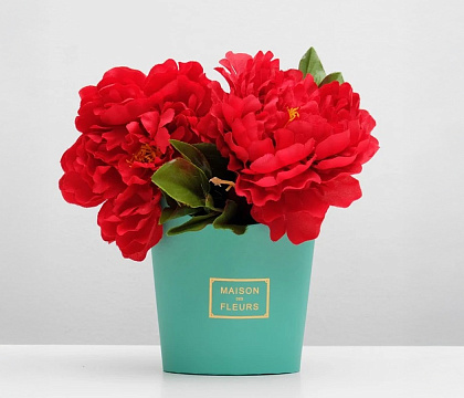 Коробка под цветы, с ручкой, 15,5x12x19 см, тиффани (W6646-tiffany)