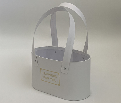 Коробка под цветы Cумочка для цветов 20,5x10,8x12см, белый