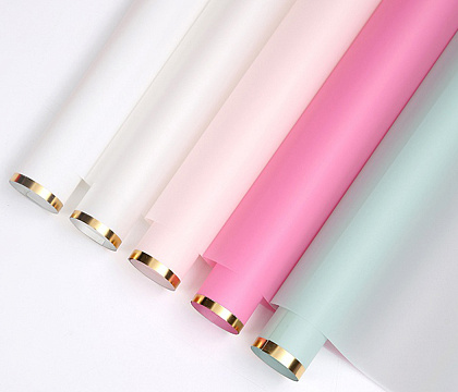 Упак. материал флористическая пленка "Золотой кант", 58х58 см, красный, 20 листов /упак