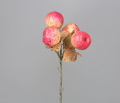 Ветка декоративная с яблоками (4 шт. на ветке), 21 см,1 шт.