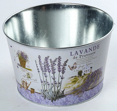 Декоративное кашпо "Прованс лаванда" D22.5XH11.5CM B18, металл