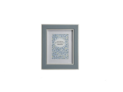 Фоторамка декоративная из МДФ с кожаной отделкой, цвет пепельно-синий, со стеклом, 10х15/15x20 см