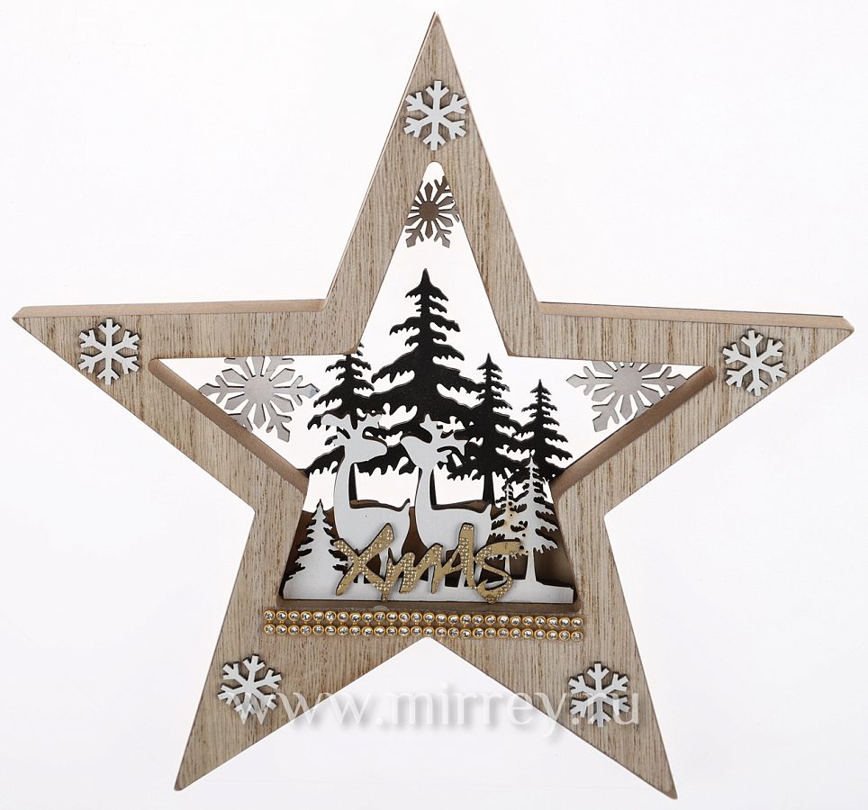 Новогоднее декоративное изделие "Звезда" 21,5x21,5x2,5 см, 1 шт.