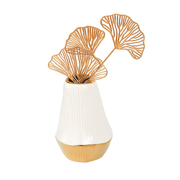 Ваза керамическая, цвет бело-золотой, 13*18 см