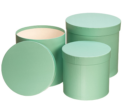 Набор коробок с крышкой,19,5х19 см, 17,5х17 см, 15,5х15 см, 3 шт, тиффани