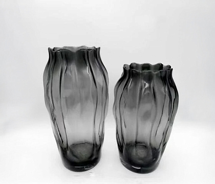 Ваза стеклянная D17,5 * H35, 1 шт.,серый