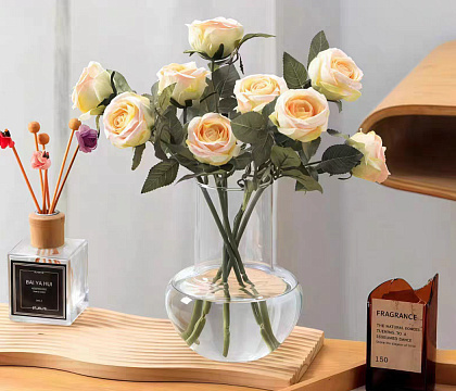 Ваза стеклянная D13,5 * H17,9 см, 1 шт.,прозрачный