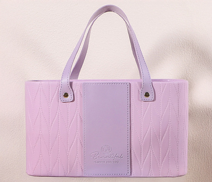 Коробка для цветов "Изысканная простота" 24,5*14*14,5, 1 шт., светло-сиреневый