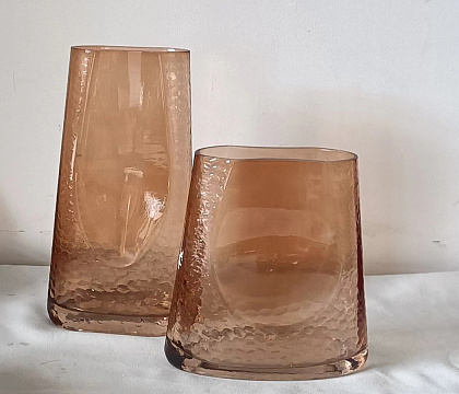 Ваза стеклянная D15 * H28, 1 шт., кофейный