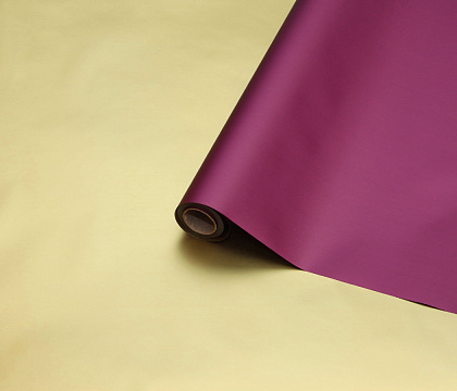 Упак. материал флористическая пленка с золотом, 70 мкр., 58 см х 10 м., винный