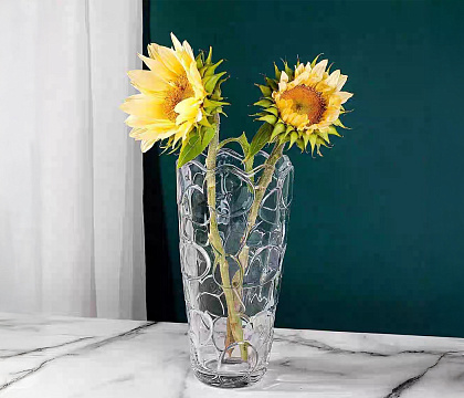 Ваза стеклянная D14 * H30 * BD9 см, 1 шт., прозрачный