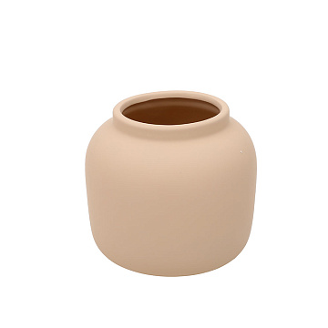 Ваза керамическая, цвет бежевый, 14,5*14,5*13 см