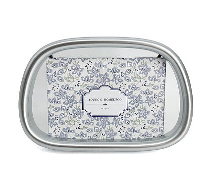 Фоторамка декоративная из МДФ серия "Рондо", цвет серебро, со стеклом, 18x13 см