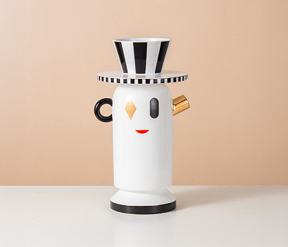 Керамическая декоративная ваза "Кэрролл", цвет белый, 20,5*19,5*36 см