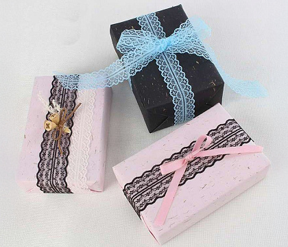 Лента декоративная "Изящное кружево", полиэстер, 45 мм х 50 ярд., лавандовый (4 шт./упак.)