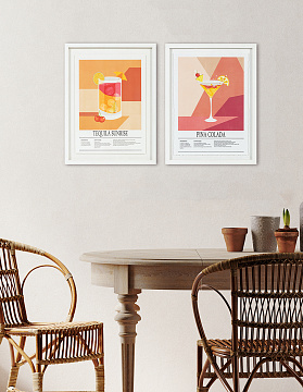 Панно "Коктейль II", рама пластиковая со стеклом, 50x40x2,5