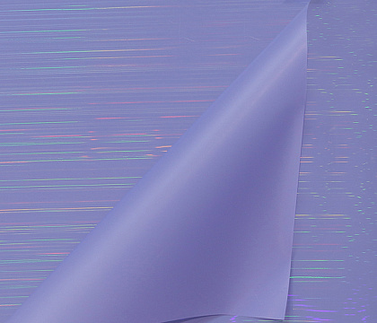 Упаковочный материал флористическая пленка матовая с эффектом голографии, 50 мкр, 58 см х 10 м, сине-сиреневый