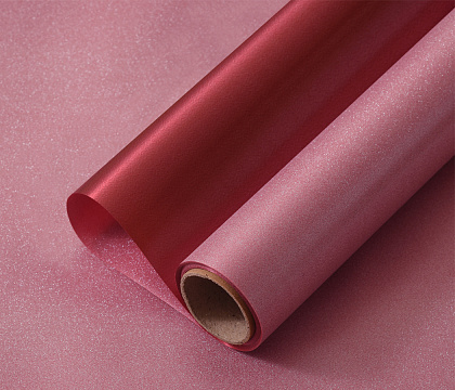 Упак. материал флористическая пленка "Мерцание", 150 мкр, 49 см х 5 ярдов , красный