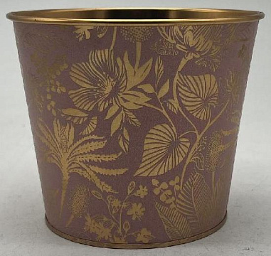 Декоративное кашпо "Золотые листья " D13XH11CM B10CM, металл