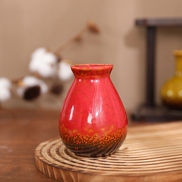 Ваза керамическая, цвет красный, 8*10,9 см