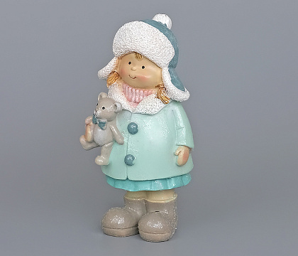 Декоративное новогоднее изделие Девочка, 10.5 см, пастельно-мятный