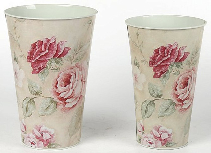 Набор декоративных кашпо "Пышное цветение" 16XH24CM B11, 14.5XH22.5CM B9.5, 2 шт., металл