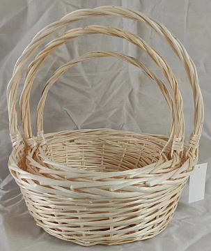 Набор корзин (ива): 42*H16*HH42, 37*H14*HH37, 32*H12*HH32 , 3 шт, белый