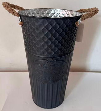 Вазон металлический 21*40*14, 1 шт., графит