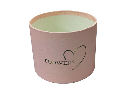 Коробка для цветов "Послание любви" 10*8 см, 1 шт., св.розовый