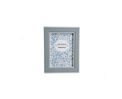 Фоторамка декоративная из МДФ с кожаной отделкой, цвет пепельно-синий, со стеклом, 13x18 см