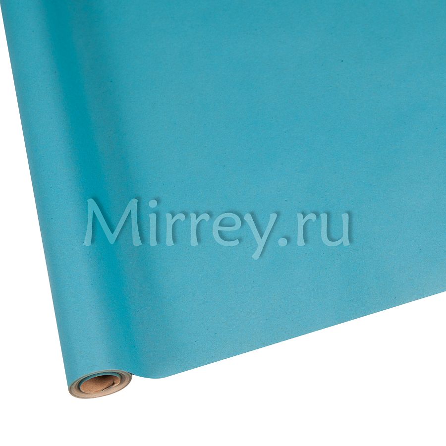 Флористическая крафт бумага однотонная, 60 см x 10 ярд, голубой